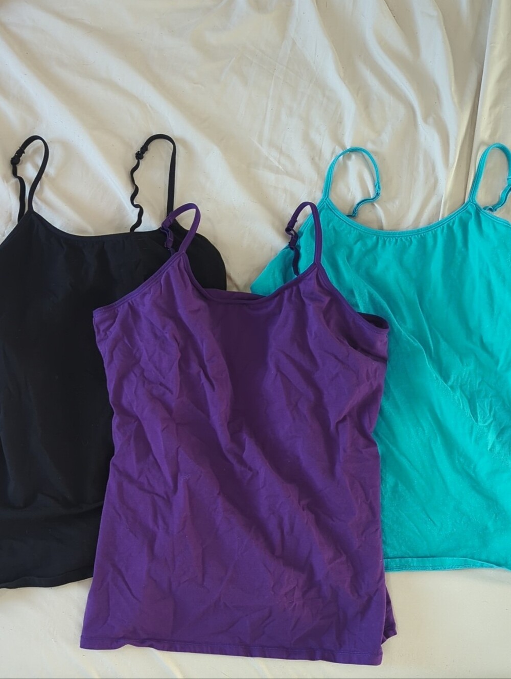 Women’s Spaghetti Strap Tank Top - Black, Purple, Teal